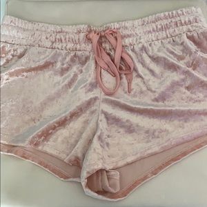 Pink Velvet Shorts
